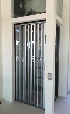 luxury home elevator with glass door panes
