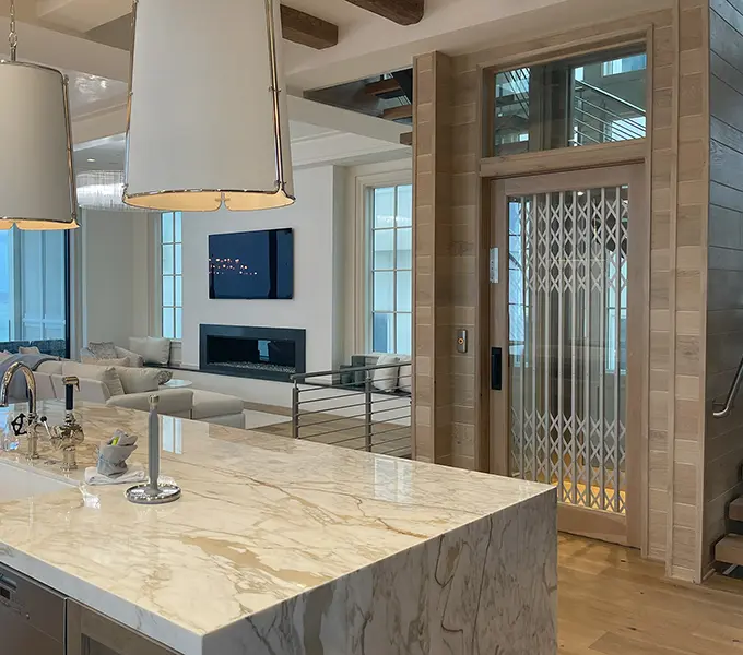 Glass Observation Paneled Cab Residential Elevator